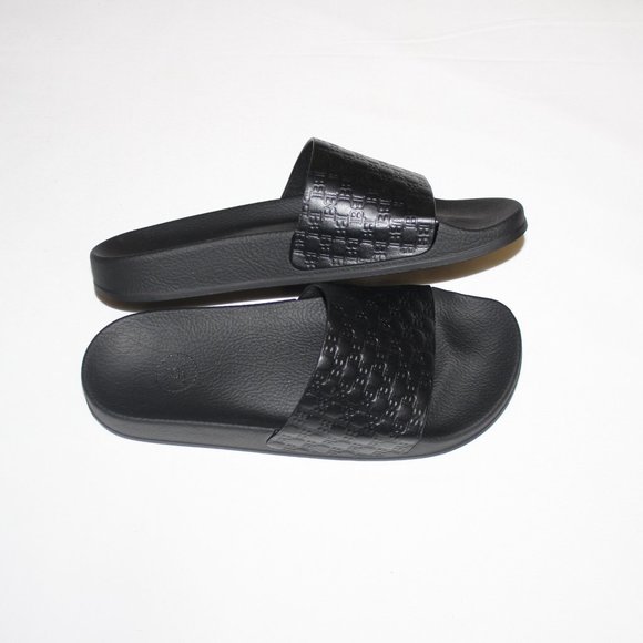 BALMAIN MEN\'S CALYPSO BLACK LEATHER SLIDES EU39/ US 6 main image 7